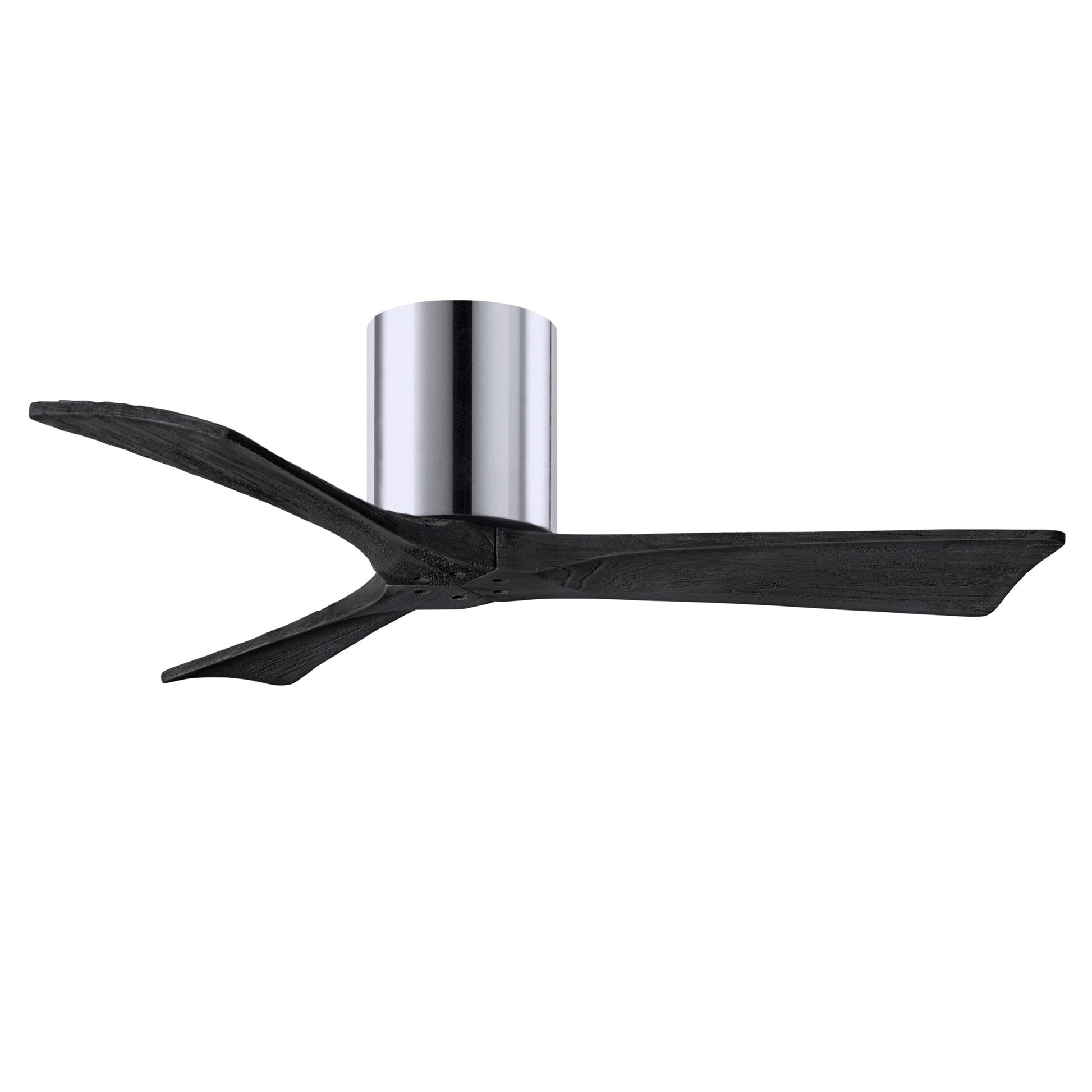 Matthews Fan Company Atlas Irene-3H 42" Polished Chrome Ceiling Fan With Solid Wood Blade In Matte Black Finish