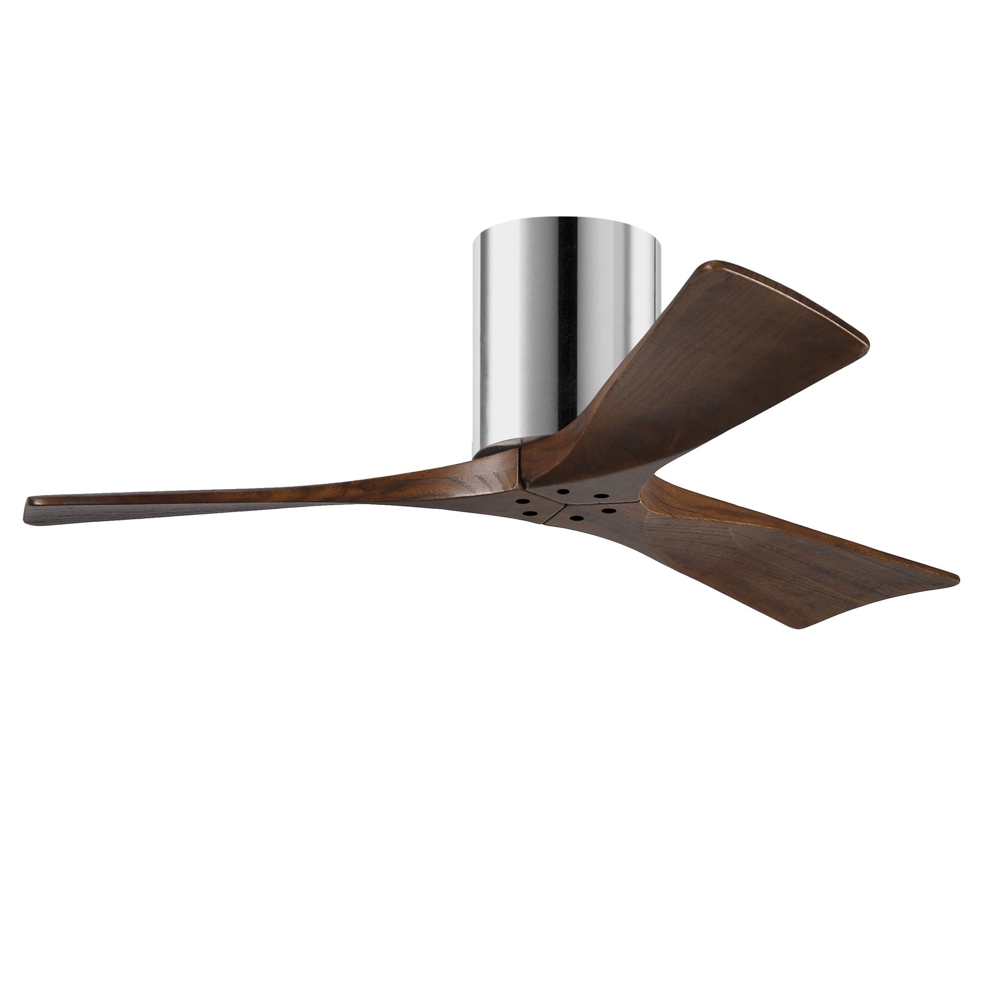 Matthews Fan Company Atlas Irene-3H 42" Polished Chrome Ceiling Fan With Solid Wood Blade In Walnut Tone Finish