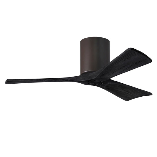 Matthews Fan Company Atlas Irene-3H 42" Textured Bronze Ceiling Fan With Solid Wood Blade In Matte Black Finish