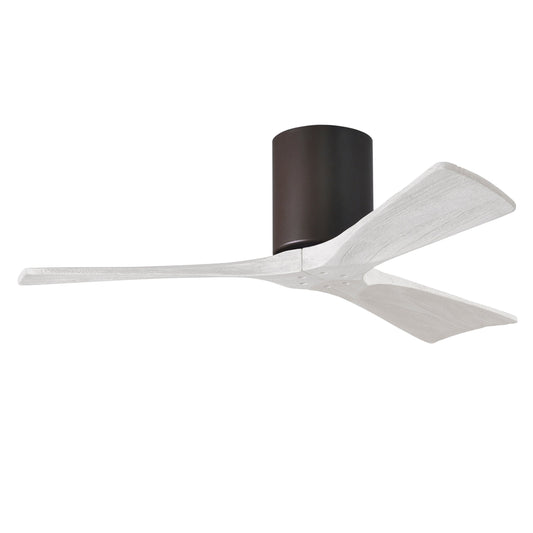 Matthews Fan Company Atlas Irene-3H 42" Textured Bronze Ceiling Fan With Solid Wood Blade In Matte White Finish