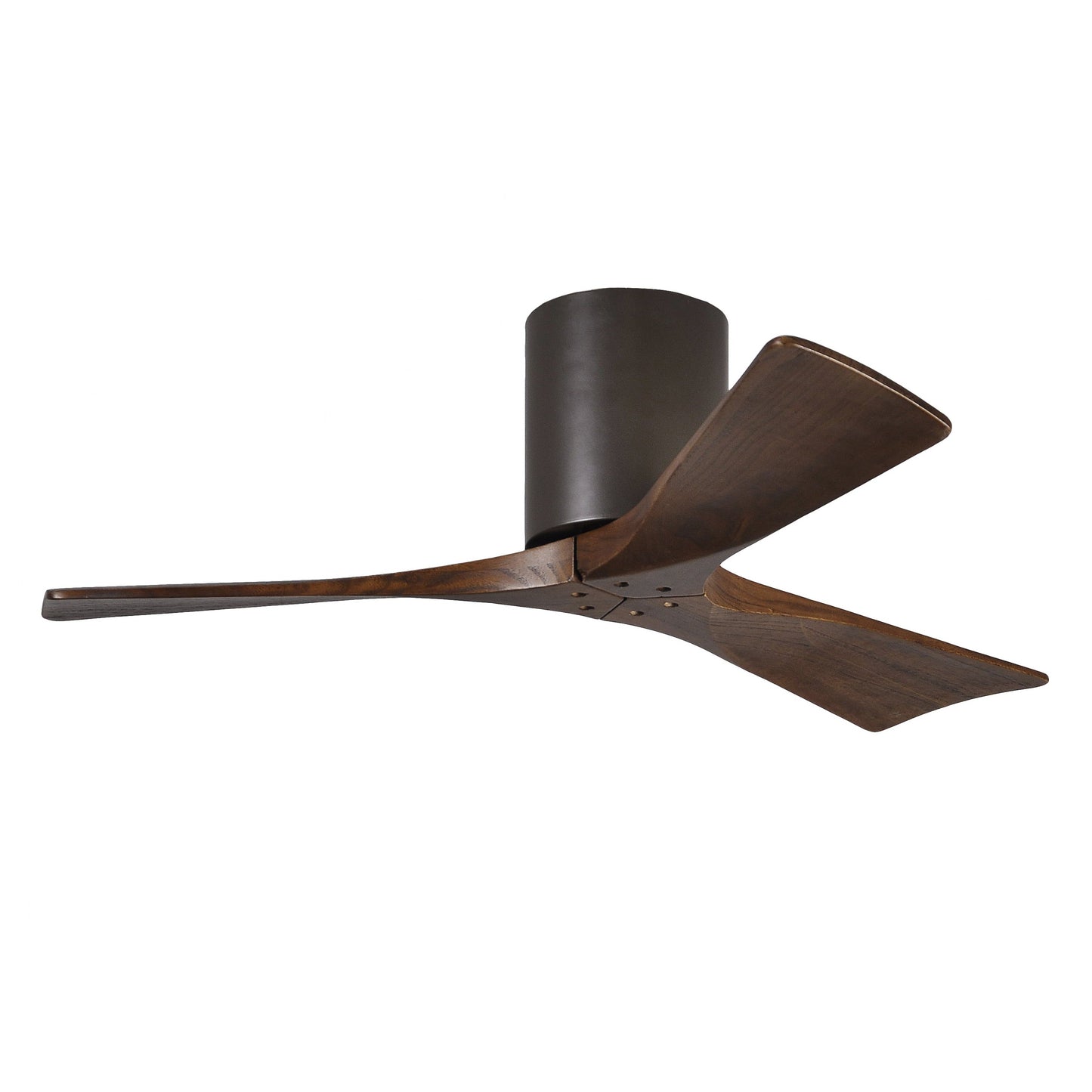 Matthews Fan Company Atlas Irene-3H 42" Textured Bronze Ceiling Fan With Solid Wood Blade In Walnut Tone Finish