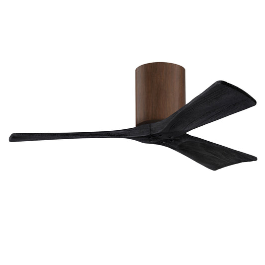 Matthews Fan Company Atlas Irene-3H 42" Walnut Ceiling Fan With Solid Wood Blade In Matte Black Finish