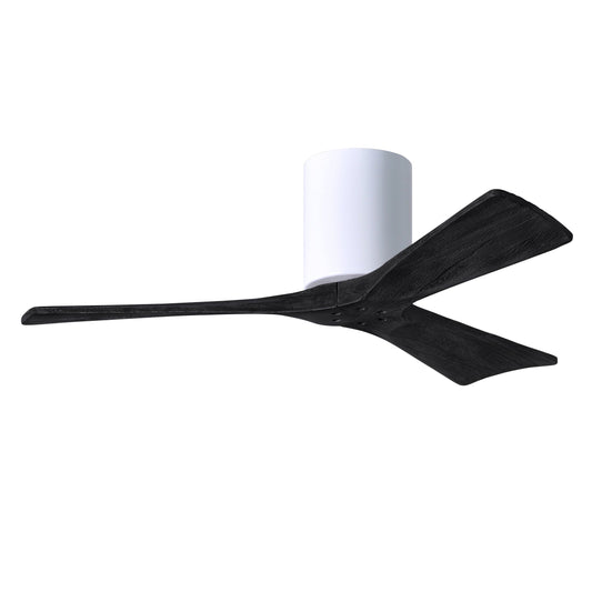 Matthews Fan Company Atlas Irene-3H 42" White Ceiling Fan With Solid Wood Blade In Matte Black Finish