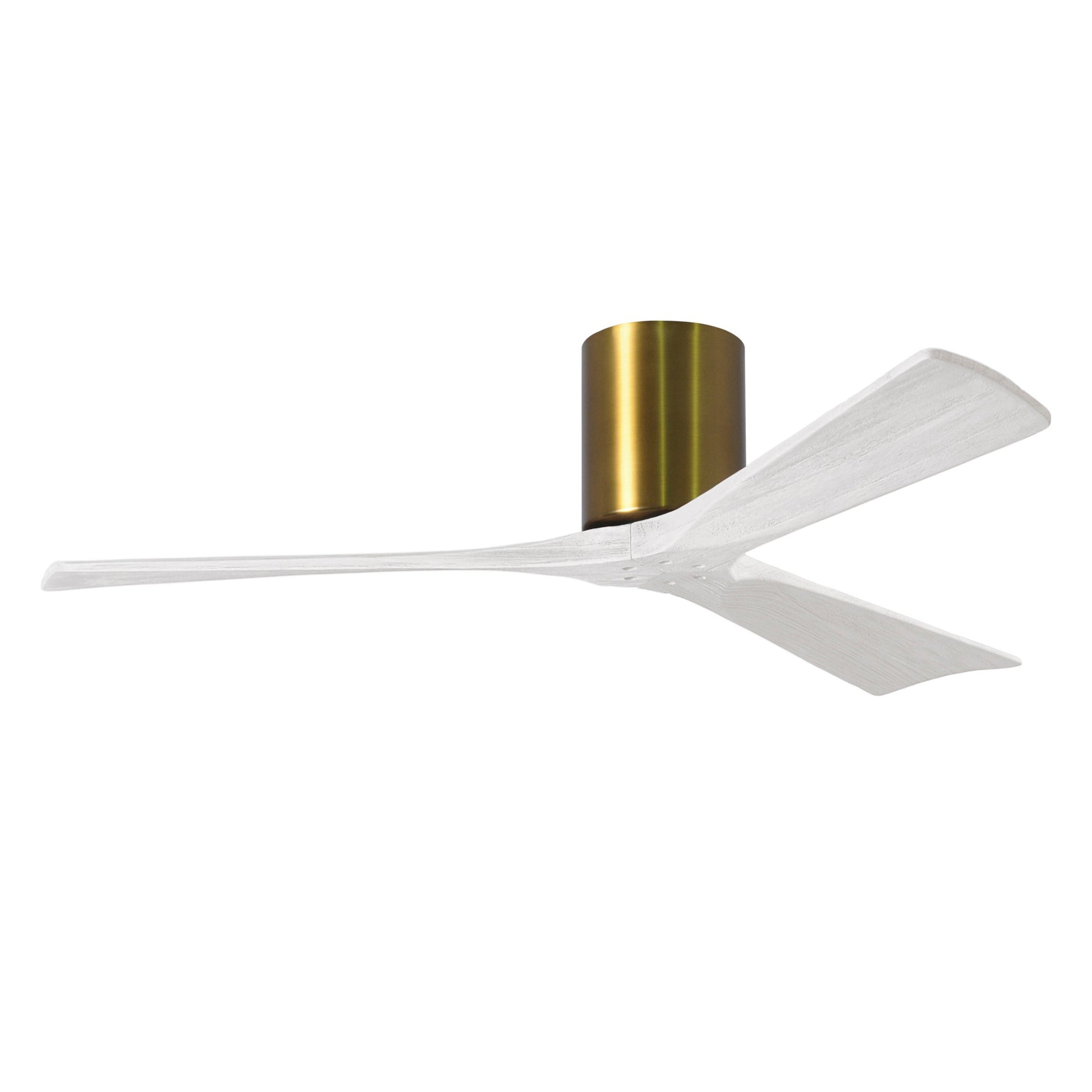 Matthews Fan Company Atlas Irene-3H 52" Brushed Brass Ceiling Fan With Solid Wood Blade In Matte White Finish