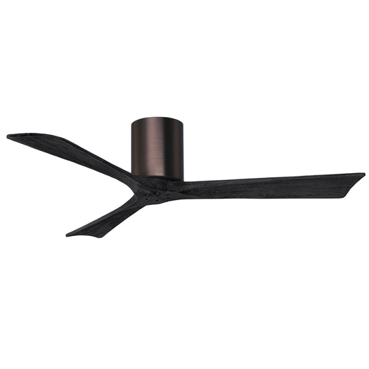 Matthews Fan Company Atlas Irene-3H 52" Brushed Bronze Ceiling Fan With Solid Wood Blade In Matte Black Finish