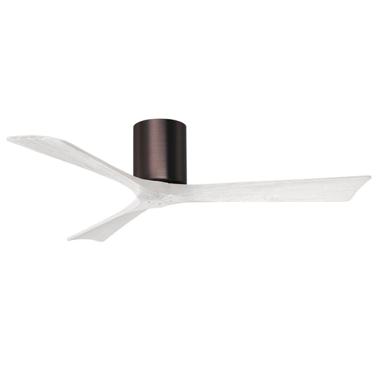 Matthews Fan Company Atlas Irene-3H 52" Brushed Bronze Ceiling Fan With Solid Wood Blade In Matte White Finish