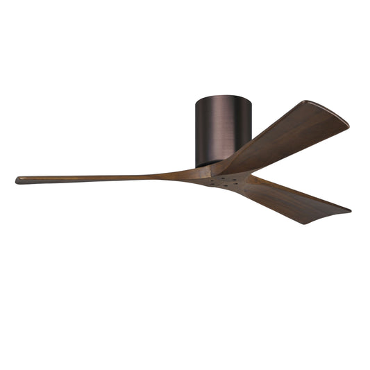 Matthews Fan Company Atlas Irene-3H 52" Brushed Bronze Ceiling Fan With Solid Wood Blade In Walnut Finish