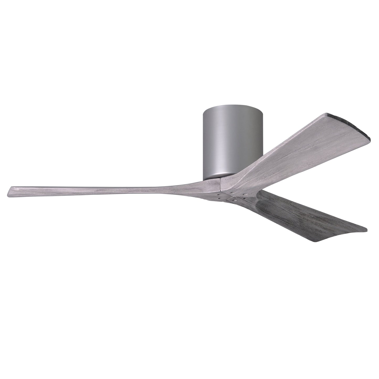 Matthews Fan Company Atlas Irene-3H 52" Brushed Nickel Ceiling Fan With Solid Wood Blade In Barnwood Tone Finish