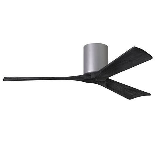 Matthews Fan Company Atlas Irene-3H 52" Brushed Nickel Ceiling Fan With Solid Wood Blade In Matte Black Finish