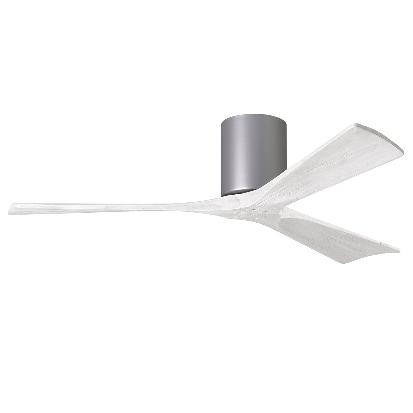 Matthews Fan Company Atlas Irene-3H 52" Brushed Nickel Ceiling Fan With Solid Wood Blade In Matte White Finish