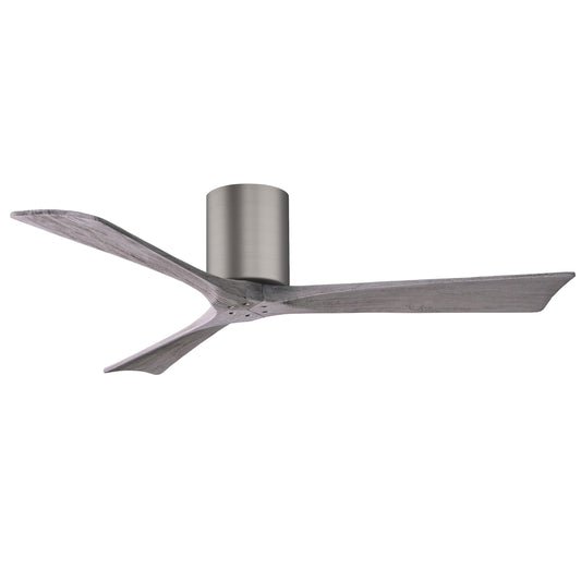 Matthews Fan Company Atlas Irene-3H 52" Brushed Pewter Ceiling Fan With Solid Wood Blade In Barnwood Tone Finish