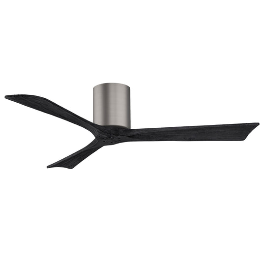 Matthews Fan Company Atlas Irene-3H 52" Brushed Pewter Ceiling Fan With Solid Wood Blade In Matte Black Finish