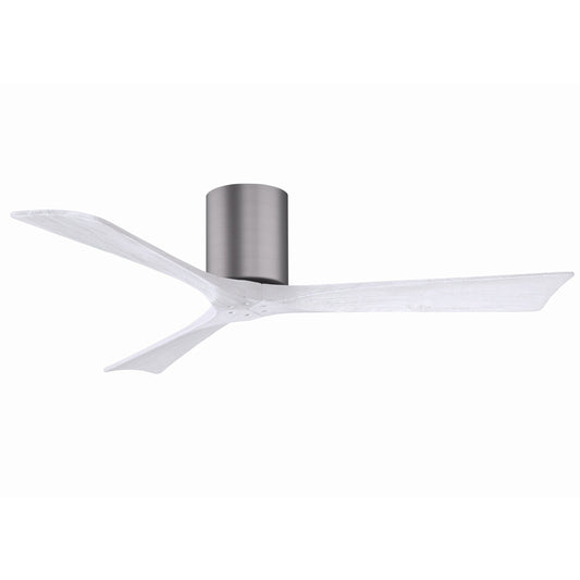 Matthews Fan Company Atlas Irene-3H 52" Brushed Pewter Ceiling Fan With Solid Wood Blade In Matte White Finish