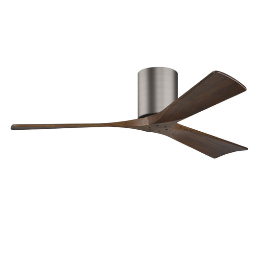 Matthews Fan Company Atlas Irene-3H 52" Brushed Pewter Ceiling Fan With Solid Wood Blade In Walnut Finish