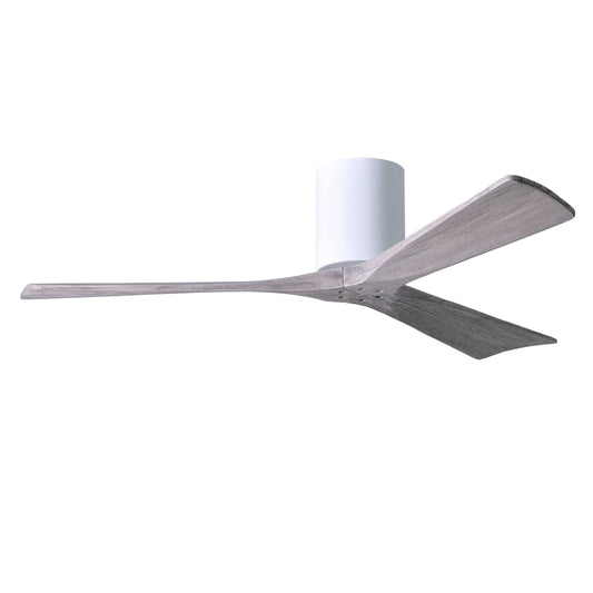 Matthews Fan Company Atlas Irene-3H 52" Gloss White Ceiling Fan With Solid Wood Blade In Barnwood Tone Finish