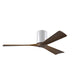 Matthews Fan Company Atlas Irene-3H 52" Gloss White Ceiling Fan With Solid Wood Blade In Walnut Tone Finish