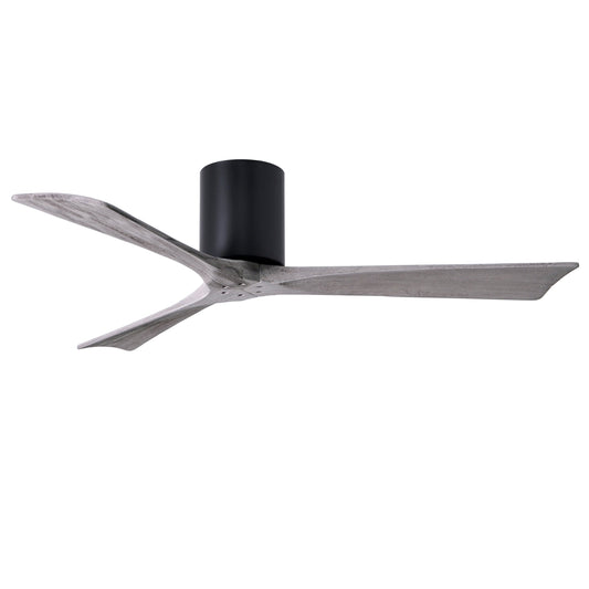 Matthews Fan Company Atlas Irene-3H 52" Matte Black Ceiling Fan With Solid Wood Blade In Barnwood Tone Finish