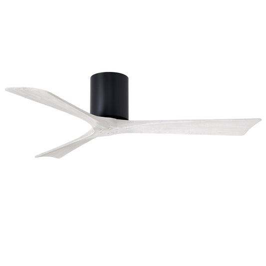 Matthews Fan Company Atlas Irene-3H 52" Matte Black Ceiling Fan With Solid Wood Blade In Matte White Finish