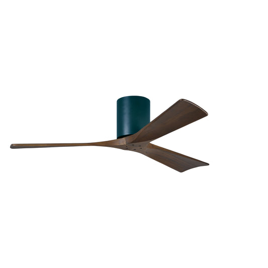 Matthews Fan Company Atlas Irene-3H 52" Matte Black Ceiling Fan With Solid Wood Blade In Walnut Tone Finish