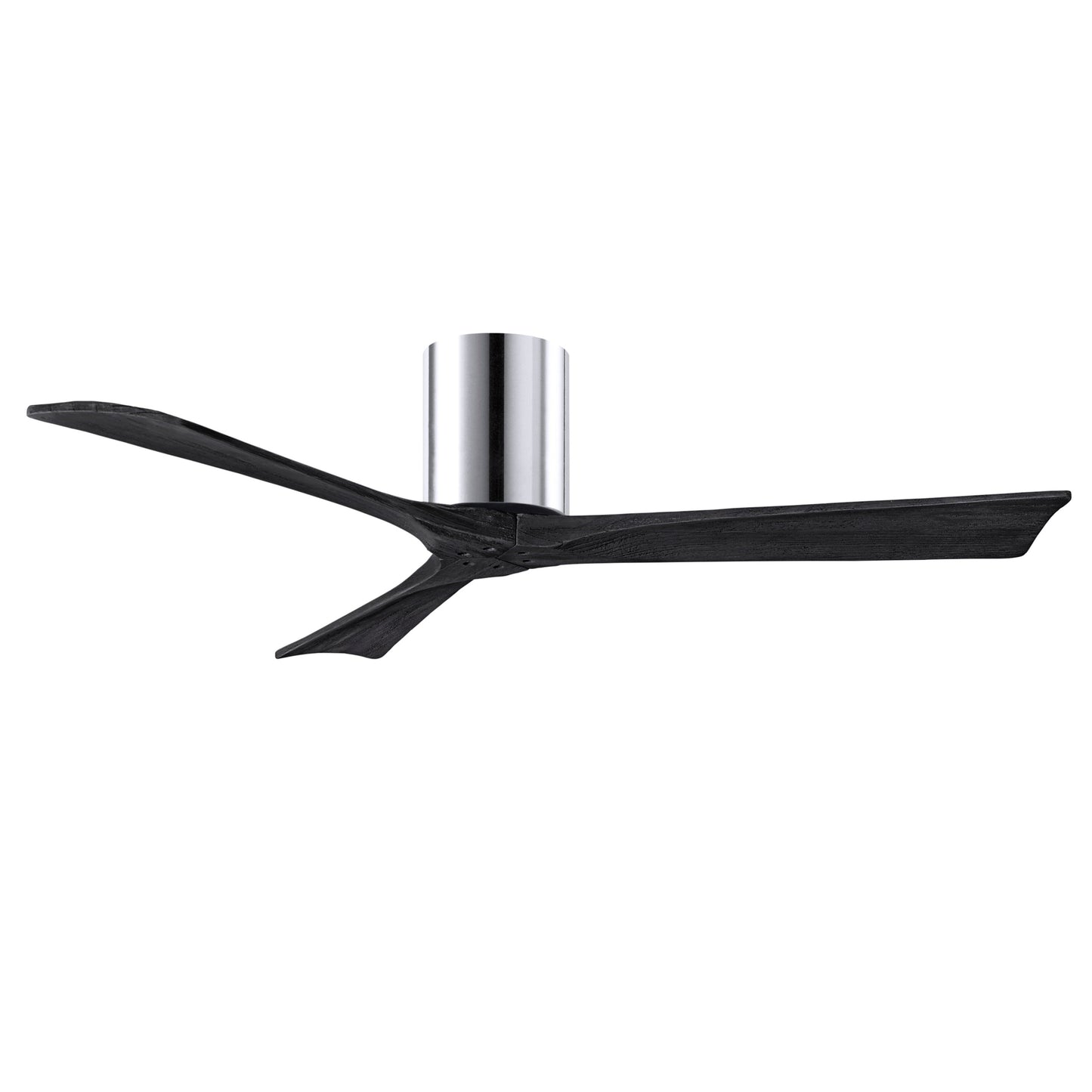 Matthews Fan Company Atlas Irene-3H 52" Polished Chrome Ceiling Fan With Solid Wood Blade In Matte Black Finish