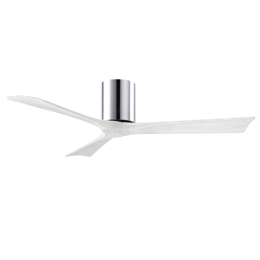 Matthews Fan Company Atlas Irene-3H 52" Polished Chrome Ceiling Fan With Solid Wood Blade In Matte White Finish