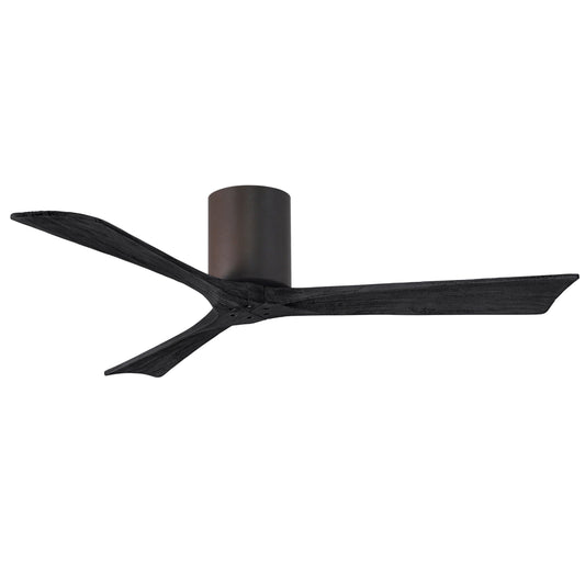 Matthews Fan Company Atlas Irene-3H 52" Textured Bronze Ceiling Fan With Solid Wood Blade In Matte Black Finish