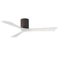 Matthews Fan Company Atlas Irene-3H 52" Textured Bronze Ceiling Fan With Solid Wood Blade In Matte White Finish