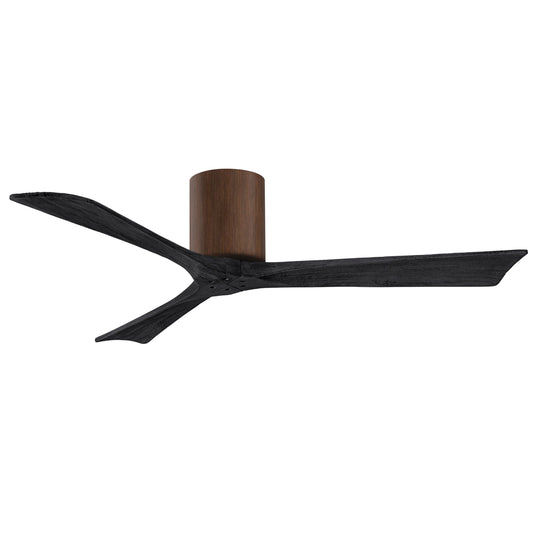 Matthews Fan Company Atlas Irene-3H 52" Walnut Ceiling Fan With Solid Wood Blade In Matte Black Finish