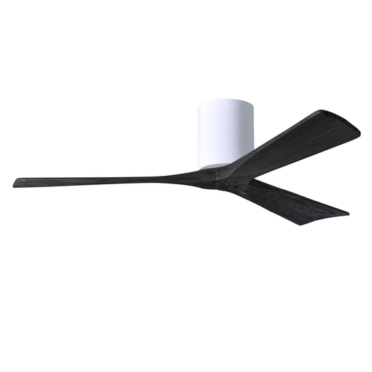 Matthews Fan Company Atlas Irene-3H 52" White Ceiling Fan With Solid Wood Blade In Matte Black Finish