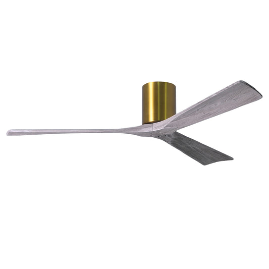 Matthews Fan Company Atlas Irene-3H 60" Brushed Brass Ceiling Fan With Solid Wood Blade In Barnwood Tone Finish