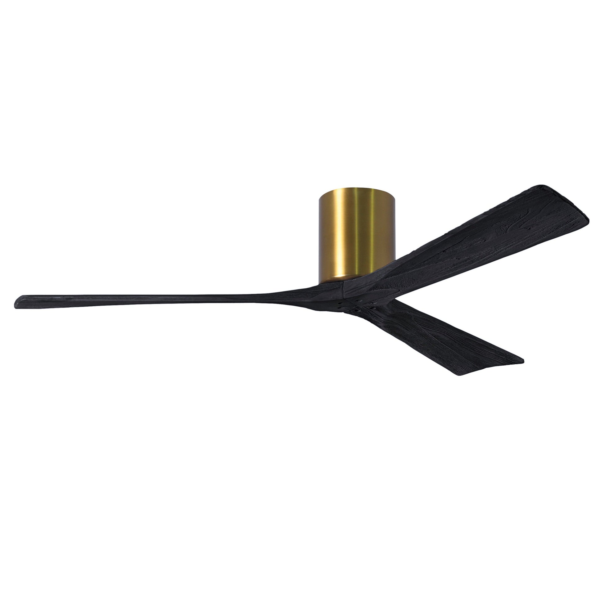 Matthews Fan Company Atlas Irene-3H 60" Brushed Brass Ceiling Fan With Solid Wood Blade In Matte Black Finish