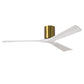 Matthews Fan Company Atlas Irene-3H 60" Brushed Brass Ceiling Fan With Solid Wood Blade In Matte White Finish