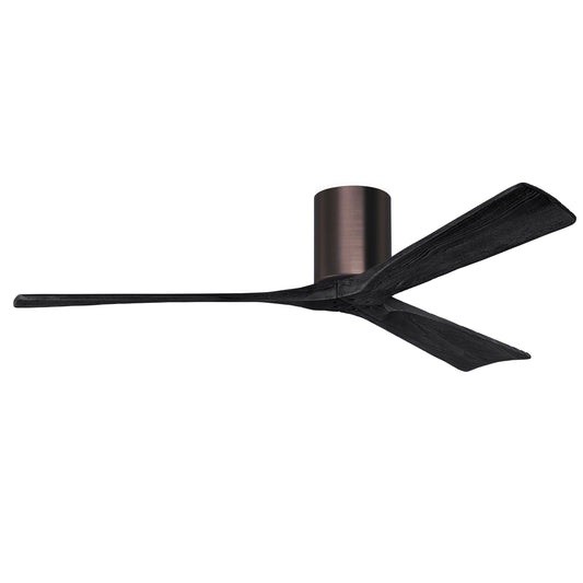 Matthews Fan Company Atlas Irene-3H 60" Brushed Bronze Ceiling Fan With Solid Wood Blade In Matte Black Finish