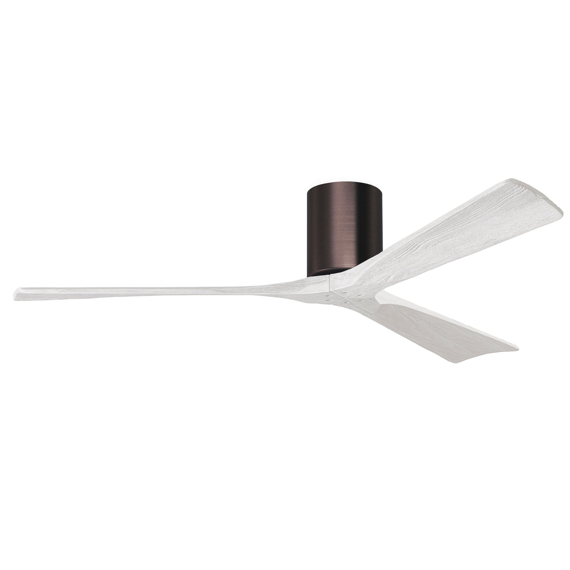 Matthews Fan Company Atlas Irene-3H 60" Brushed Bronze Ceiling Fan With Solid Wood Blade In Matte White Finish