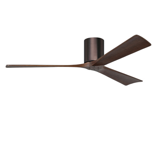 Matthews Fan Company Atlas Irene-3H 60" Brushed Bronze Ceiling Fan With Solid Wood Blade In Walnut Finish