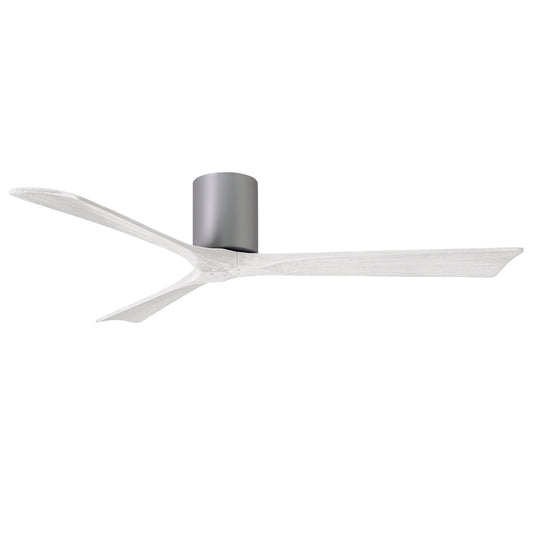 Matthews Fan Company Atlas Irene-3H 60" Brushed Nickel Ceiling Fan With Solid Wood Blade In Matte White Finish