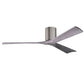 Matthews Fan Company Atlas Irene-3H 60" Brushed Pewter Ceiling Fan With Solid Wood Blade In Barnwood Tone Finish