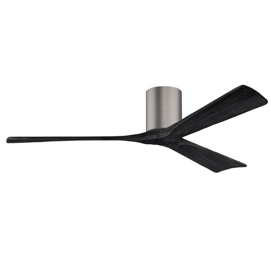 Matthews Fan Company Atlas Irene-3H 60" Brushed Pewter Ceiling Fan With Solid Wood Blade In Matte Black Finish