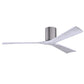 Matthews Fan Company Atlas Irene-3H 60" Brushed Pewter Ceiling Fan With Solid Wood Blade In Matte White Finish