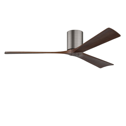 Matthews Fan Company Atlas Irene-3H 60" Brushed Pewter Ceiling Fan With Solid Wood Blade In Walnut Finish