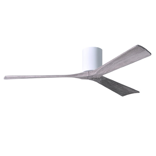 Matthews Fan Company Atlas Irene-3H 60" Gloss White Ceiling Fan With Solid Wood Blade In Barnwood Tone Finish