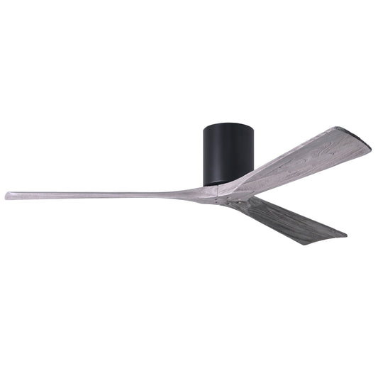 Matthews Fan Company Atlas Irene-3H 60" Matte Black Ceiling Fan With Solid Wood Blade In Barnwood Tone Finish