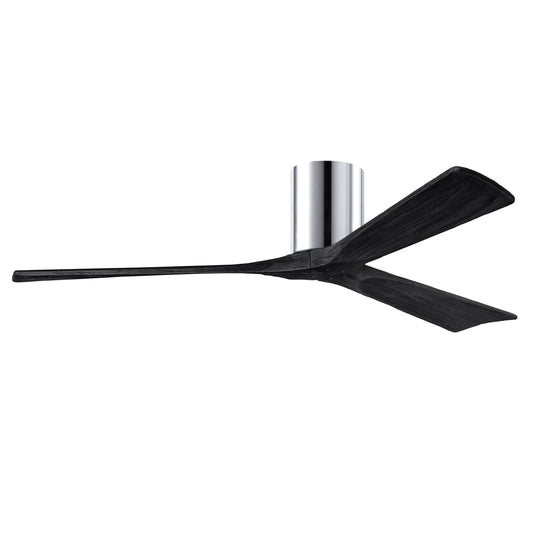 Matthews Fan Company Atlas Irene-3H 60" Polished Chrome Ceiling Fan With Solid Wood Blade In Matte Black Finish