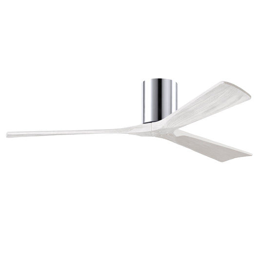 Matthews Fan Company Atlas Irene-3H 60" Polished Chrome Ceiling Fan With Solid Wood Blade In Matte White Finish