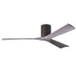 Matthews Fan Company Atlas Irene-3H 60" Textured Bronze Ceiling Fan With Solid Wood Blade In Barnwood Tone Finish