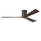 Matthews Fan Company Atlas Irene-3H 60" Textured Bronze Ceiling Fan With Solid Wood Blade In Walnut Tone Finish