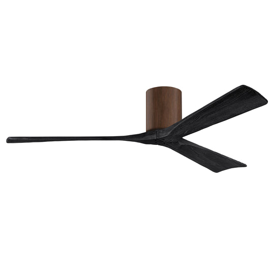 Matthews Fan Company Atlas Irene-3H 60" Walnut Ceiling Fan With Solid Wood Blade In Matte Black Finish