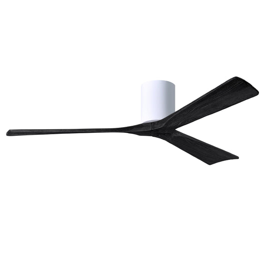 Matthews Fan Company Atlas Irene-3H 60" White Ceiling Fan With Solid Wood Blade In Matte Black Finish