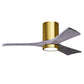 Matthews Fan Company Atlas Irene-3HLK 42" Brushed Brass Ceiling Fan With Solid Wood Blade In Barnwood Tone Finish