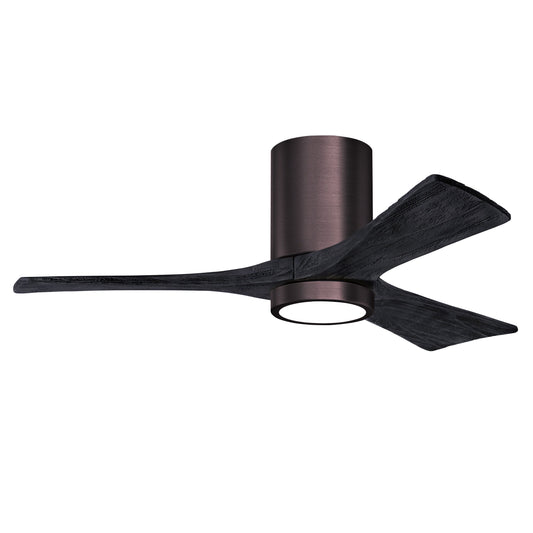 Matthews Fan Company Atlas Irene-3HLK 42" Brushed Bronze Ceiling Fan With Solid Wood Blade In Matte Black Finish